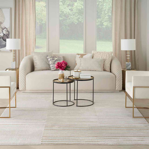Brush Strokes Rug 04 Metallic Beige Silver