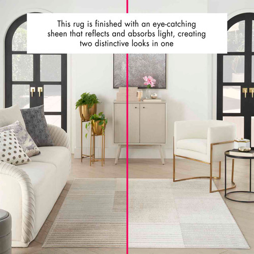 Brush Strokes Rug 04 Metallic Beige Silver