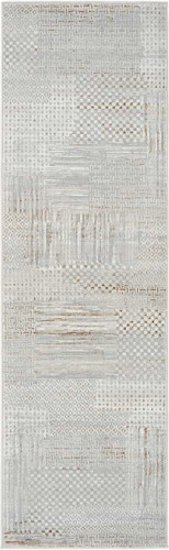 Glitz GLZ09 Silver Grey Abstract Patchwork Rug