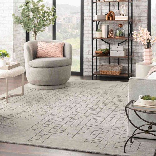 Alessa Plain Grey Handmade Wool Rug