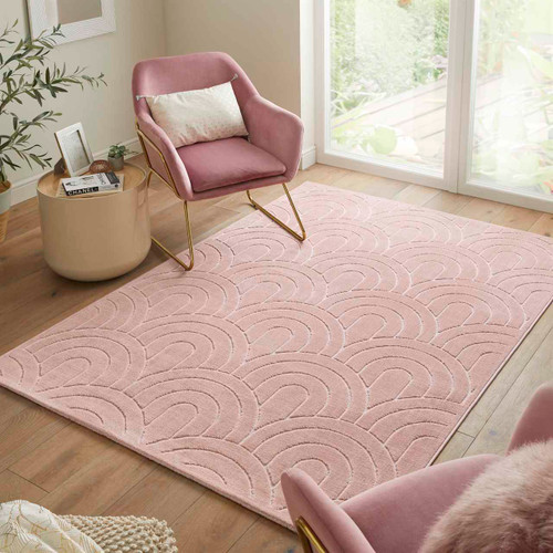 Maze Thin Soft Dusty Pink Plain Rug MAZ103