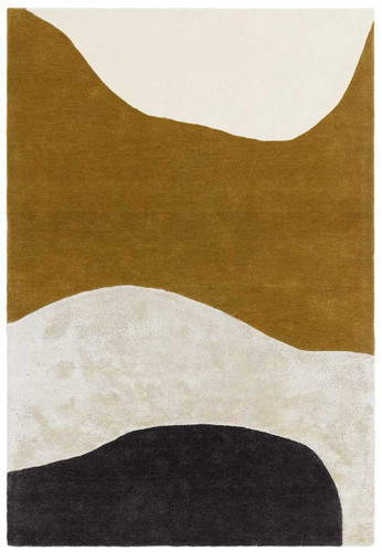 Matrix 104 Signature Ochre White Stylish Wool Rug