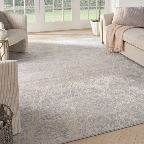 Exhale Abstract Modern Rug EXL02 Ivory Grey