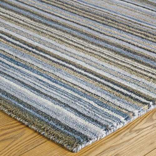 Carter Grey Striped Wool Rug Runner