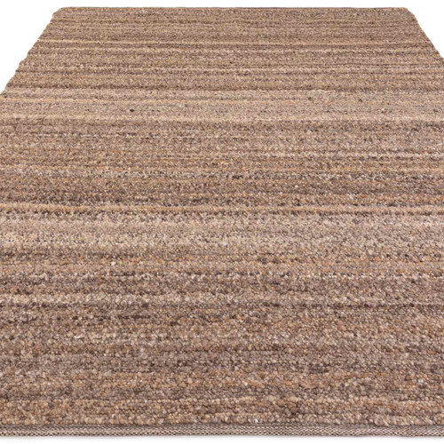 Abbus Tawny Brown Modern Boucle Thin Rug