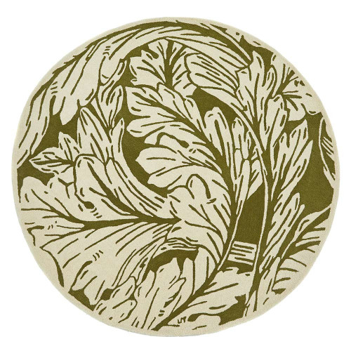 Origins Heritage Two Moss Floral Wool Rug Circle