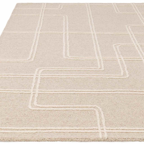 Ada Sand Wool Loop Pile Indian Carpet Rug