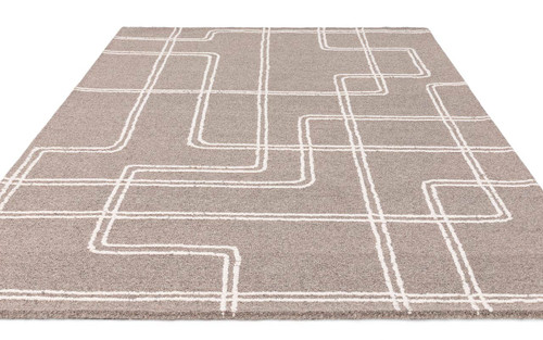 Ada Grey Wool Loop Pile Indian Carpet Rug