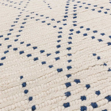 On Sale Nepal Cream Blue Diamond Rug Indian Wool 160x230cm