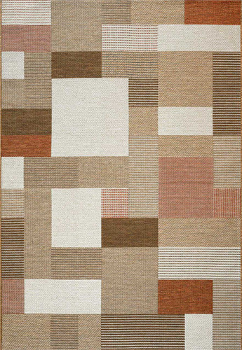 Brighton Garden Rug 8032 Brown Terracotta