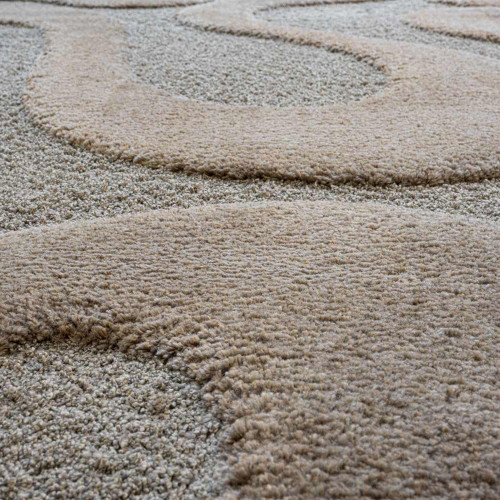 Cleo Wiggle 3D Rug Brown closeup angle pattern