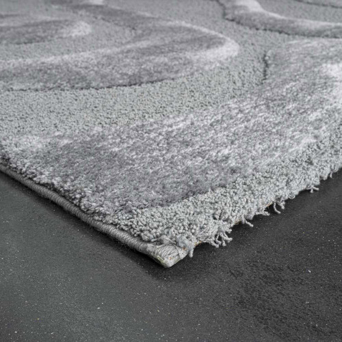 Cleo Wiggle 3D Rug Grey closeup corner
