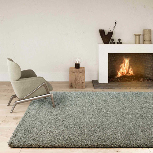 Twilight Thick Shaggy Green Rug