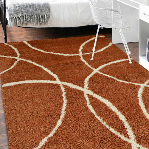 Snug Super Soft Shaggy Rug Bubbles Terra