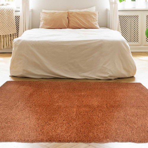 Snug Super Soft Shaggy Rug Plain Terra