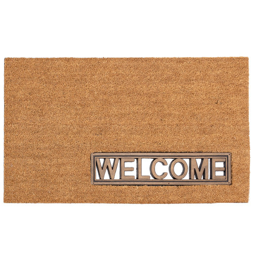 Welcome Coir Rubber Natural Brown Doormat