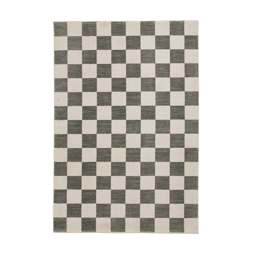 Baltimore Green White Modern Checker Rug