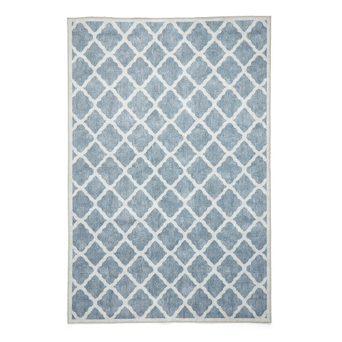 Coral Grey Modern Washable Rug