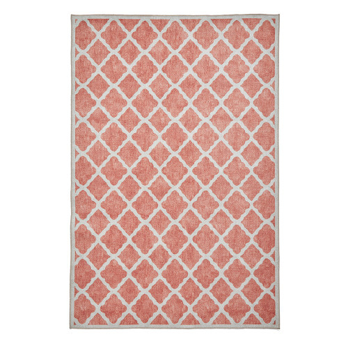 Coral Orange Modern Washable Rug
