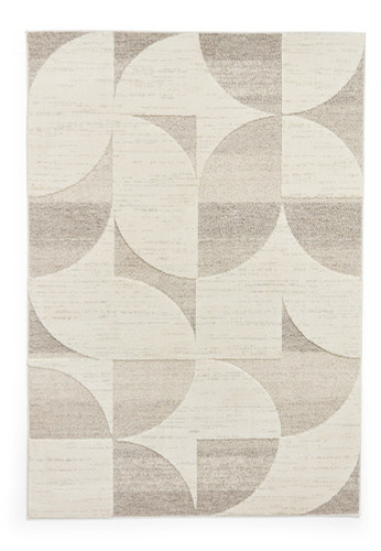 Elio Beige Modern Geometric Abstract Rug