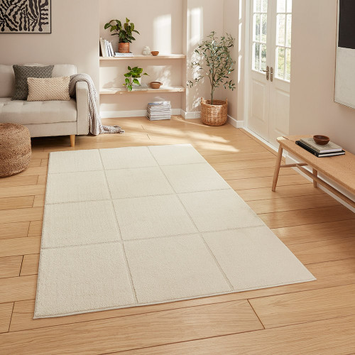 Elio Cream Modern Geometric Rug