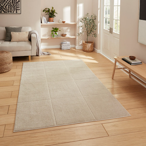 Elio Mink Brown Modern Geometric Rug
