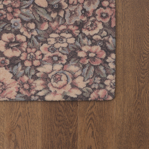 V&A Agnus Floralia Anthracite Floral Rug