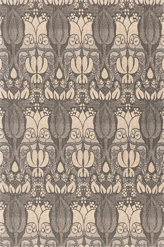 V&A Tempo Natural Nocturne Grey Owls Rug