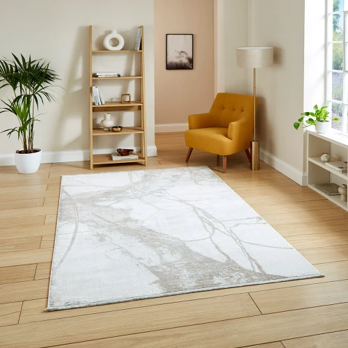 Mirage Cream Grey Modern Abstract Rug