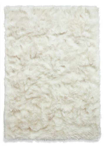 Polar Plush White Grey Soft Shaggy Rug