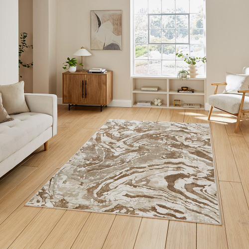 Tidal Beige Modern Abstract Rug