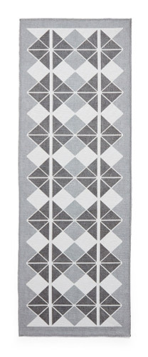 Victoria Dark Grey Modern Diamonds Washable Rug Runner