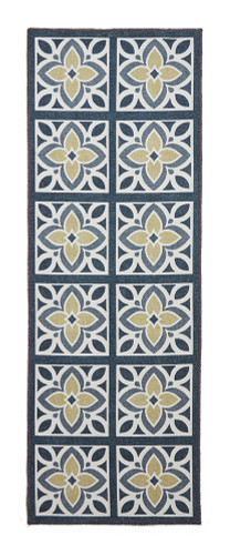Victoria Grey Yellow Floral Washable Rug