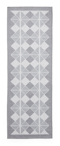 Victoria Light Grey Modern Diamonds Washable Rug Runner