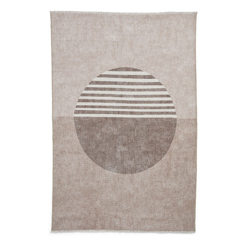 Whisper Beige Modern Divided Washable Rug