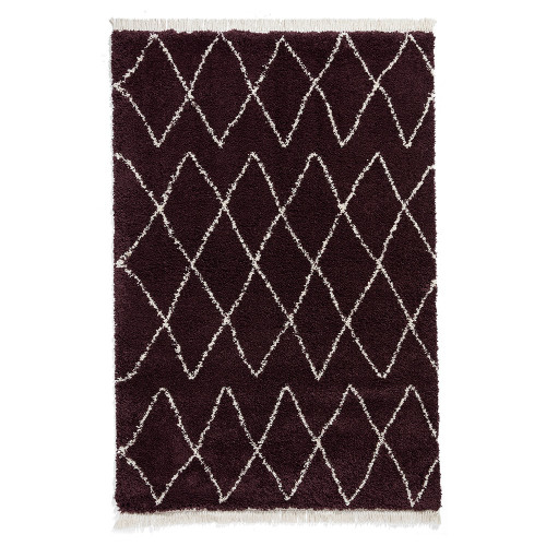 Boho 8280 Purple Berber Shaggy Moroccan Rug Runner