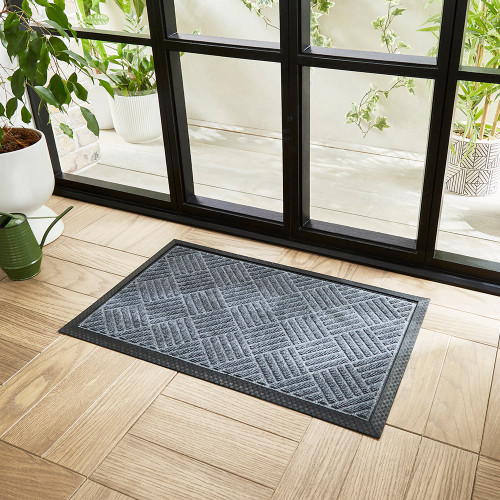 Graphite Diamond Stripes Doormat