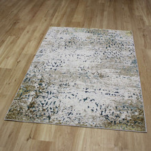 On Sale Stella Metallic Golden Aqua Blue Rug 135x200