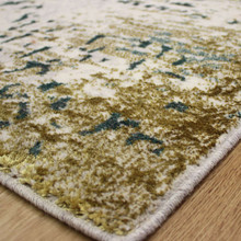 On Sale Stella Metallic Golden Aqua Blue Rug 135x200