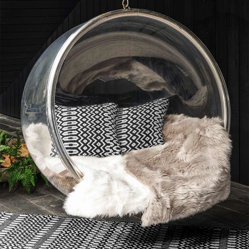 Halsey Geometric Cushion Black