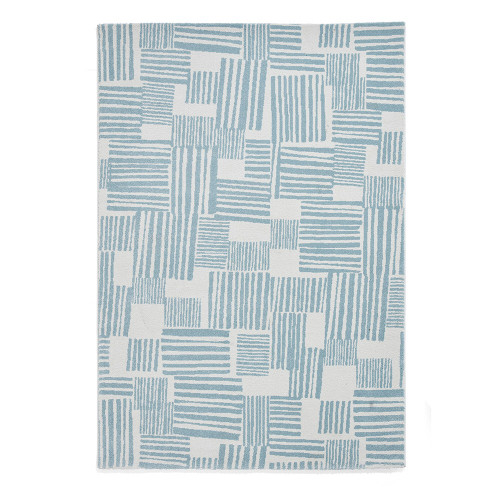 Catherine Lansfield Blocks Abstract Blue Rug