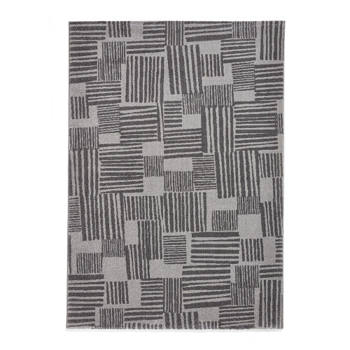 Catherine Lansfield Blocks Abstract Dark Grey Rug