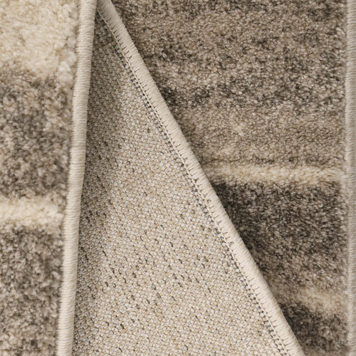 Freya Abstract Natural Rug Runner folded