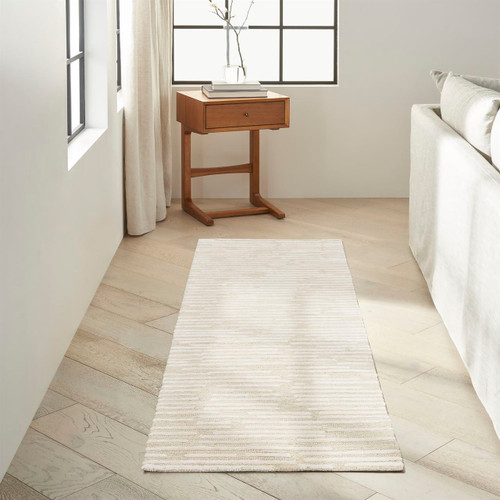 Calvin Klein Linear Stylish Ivory Rug Runner