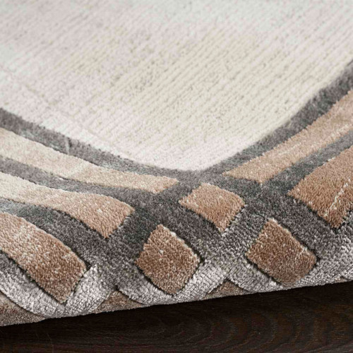 Desire DSR01 Ivory Silver Luxury Silky Rug Runner