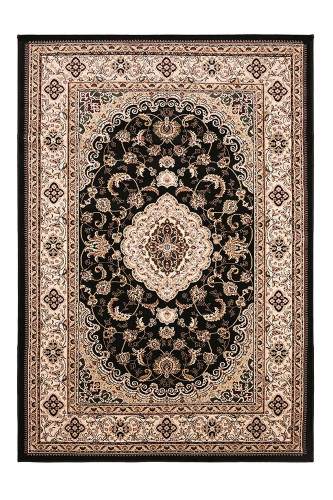 Victoria Traditional Black Classical Rug