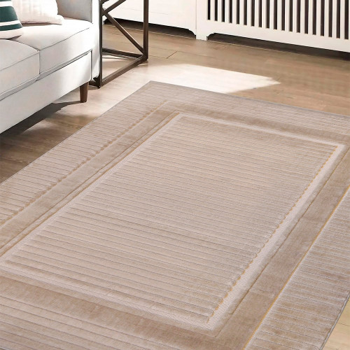 Malmo Border Natural Contemporary Indoor Outdoor Rug