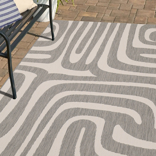County Zebra Grey Indoor Outdoor Rug