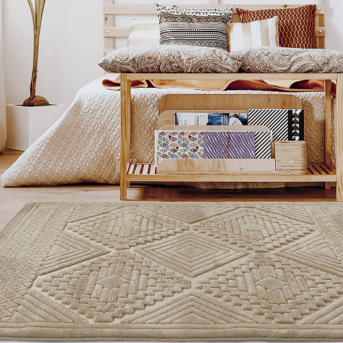 Malmo Tribal Natural Contemporary Indoor Outdoor Rug