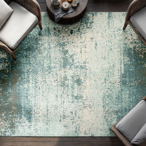 Virgin Land Neptune Blue 9656 Indoor Outdoor Washable Eco Rug